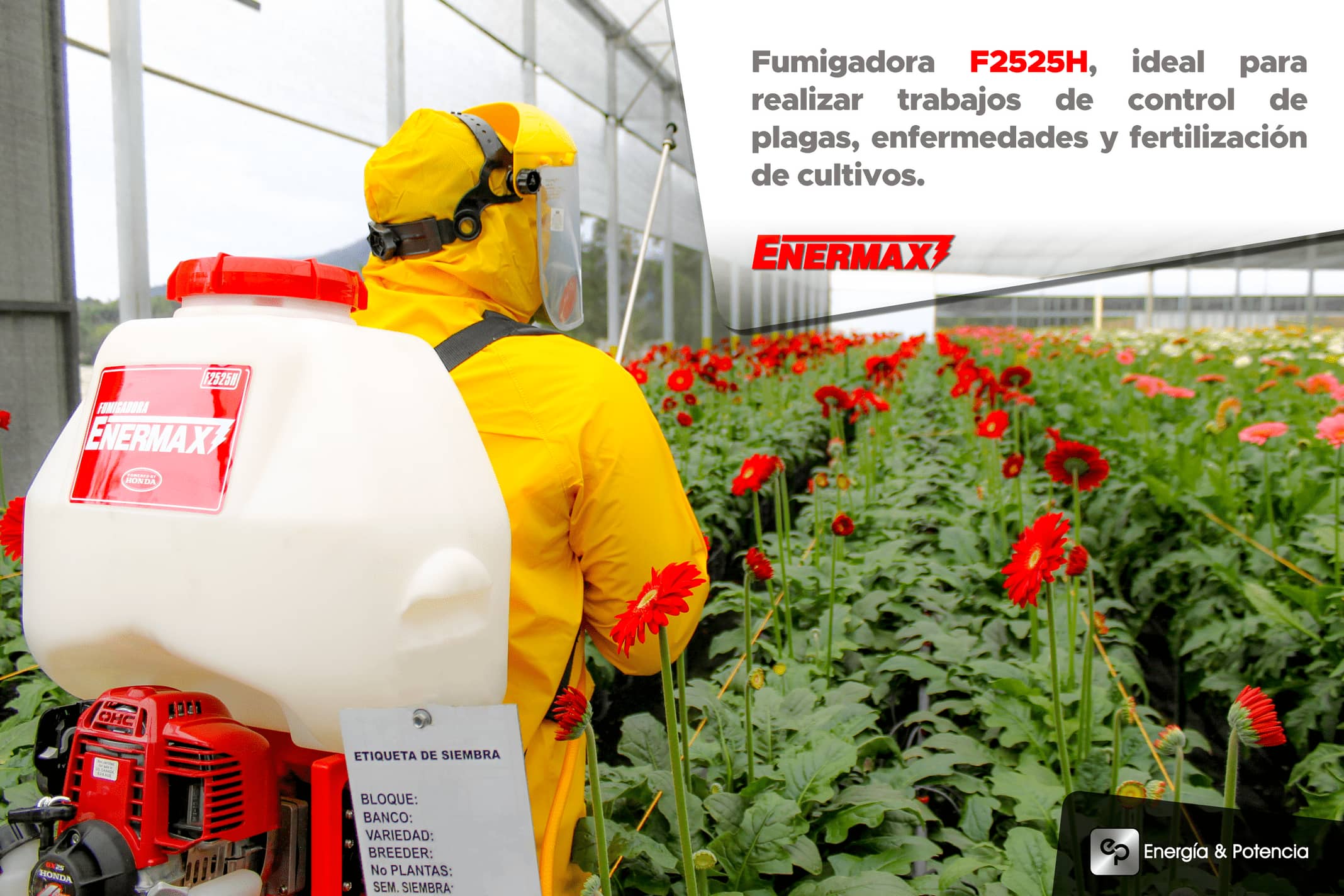 Fumigadora de Espalda Enermax F2525H de 25 Lt
