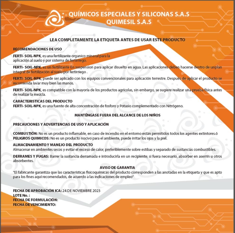 Ferti-Soil NPK | Fertilizante para Engruese, Llenado y Cuajado de Frutos