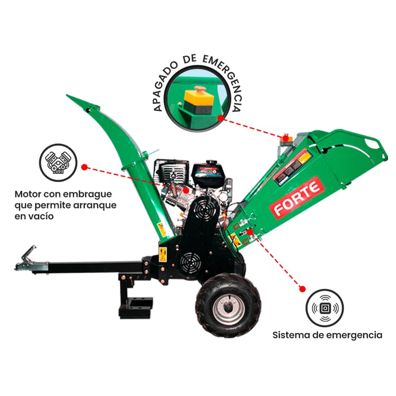 Biotrituradora Forte a Gasolina 15HP para Desechos Orgánicos - Alta Potencia y Rendimiento