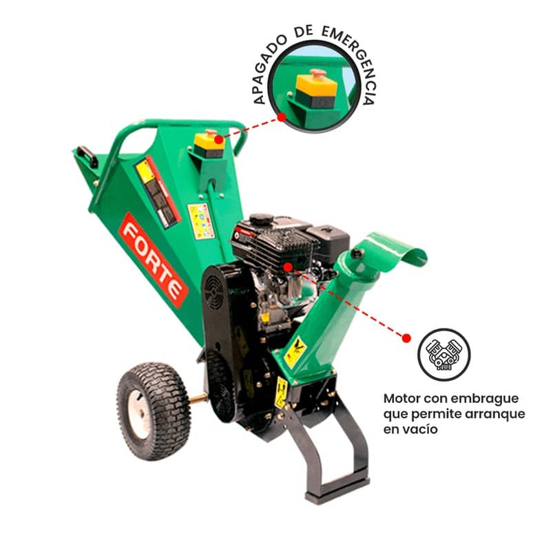 Biotrituradora Forte a Gasolina 6.5HP para Poda - Alta Potencia y Rendimiento