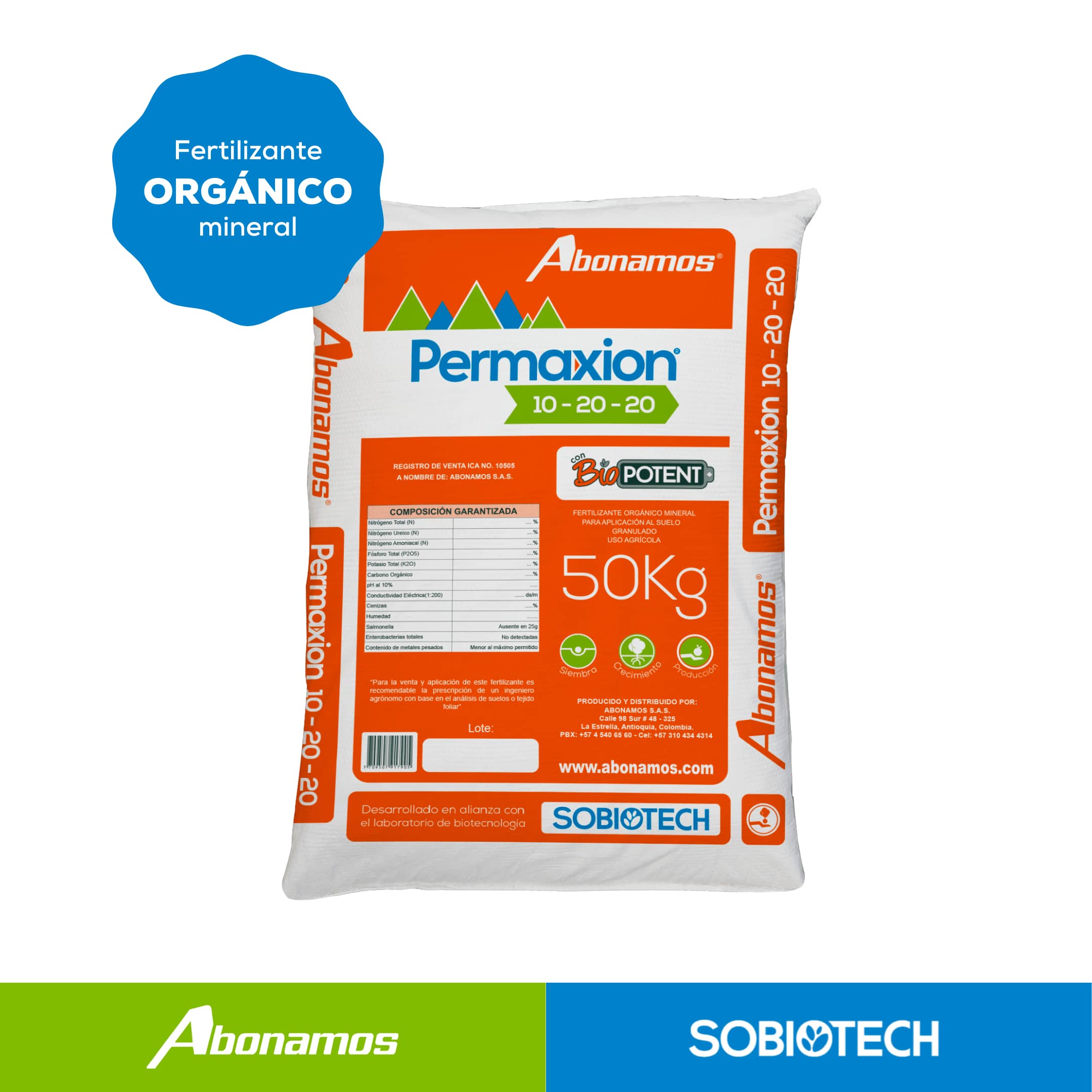 Permaxion 10-20-20 50Kg: fertilizante balanceado