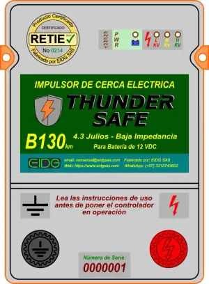 Impulsor de Cerca Eléctrica Thunder Safe B130