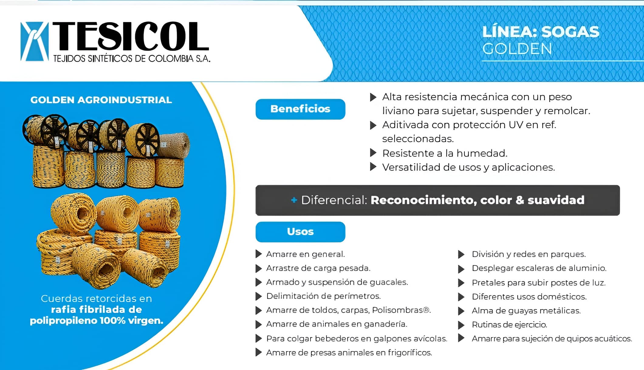 Soga Golden Agroindustrial - Cuerdas para amarre