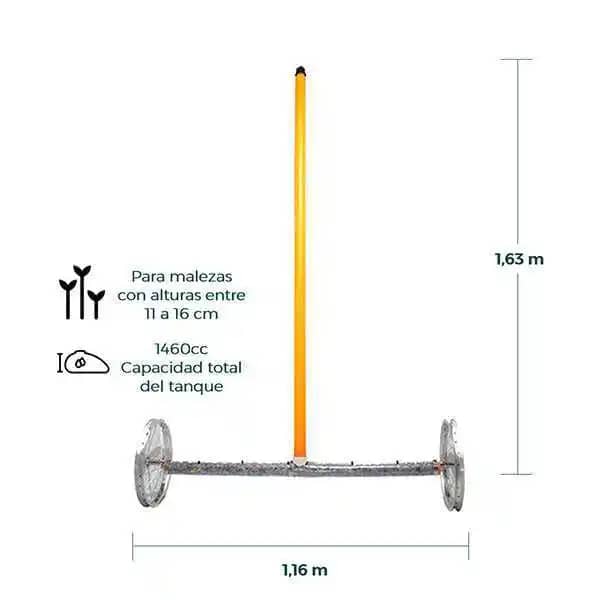 Fumigadora Selector 100cm + rueda de 16" con tubo de 1 1/4"