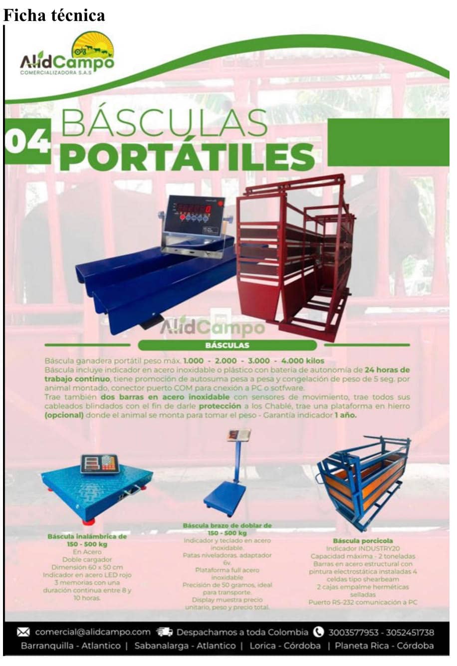 Báscula ganadera portátil