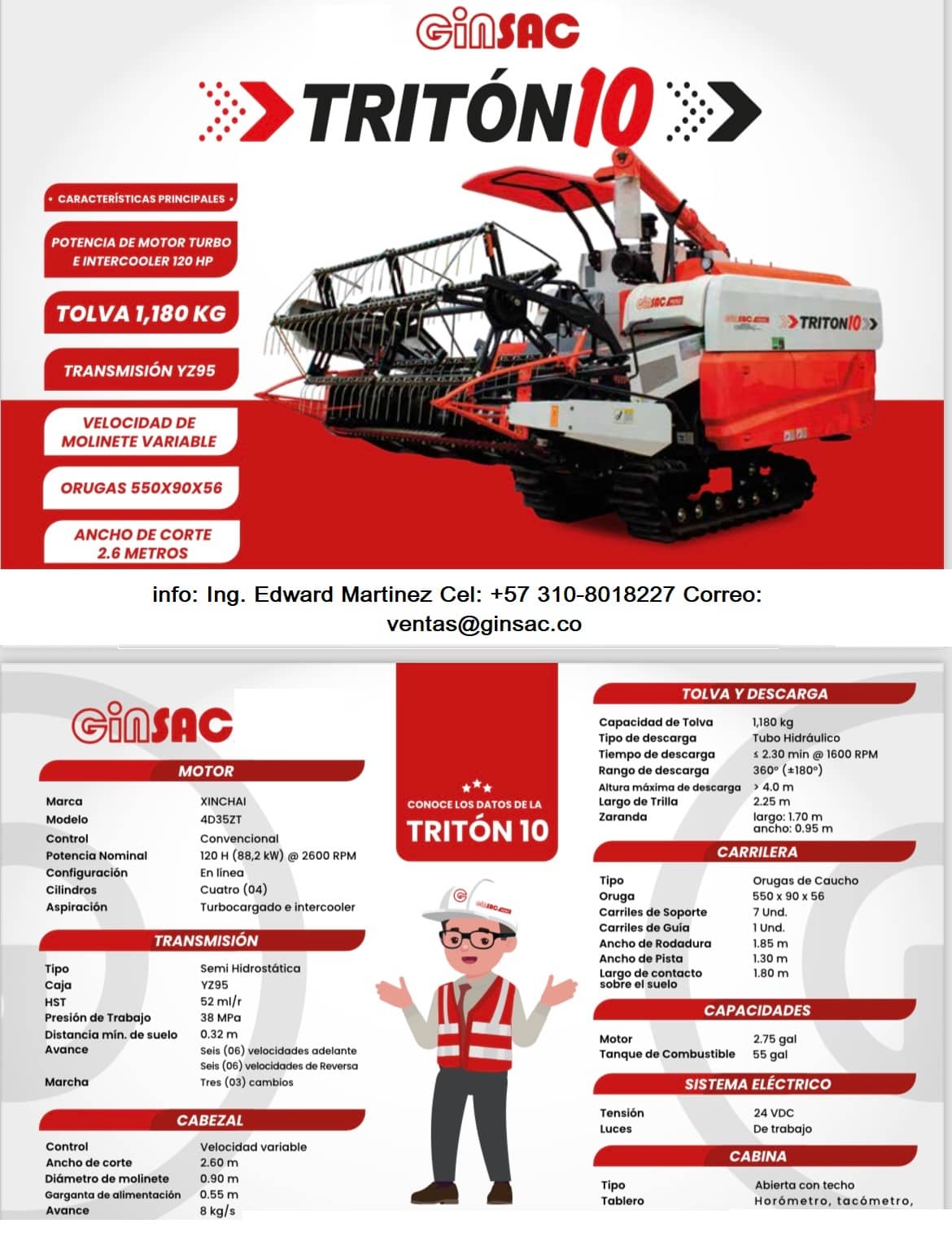 COSECHADORA PARA ARROZ