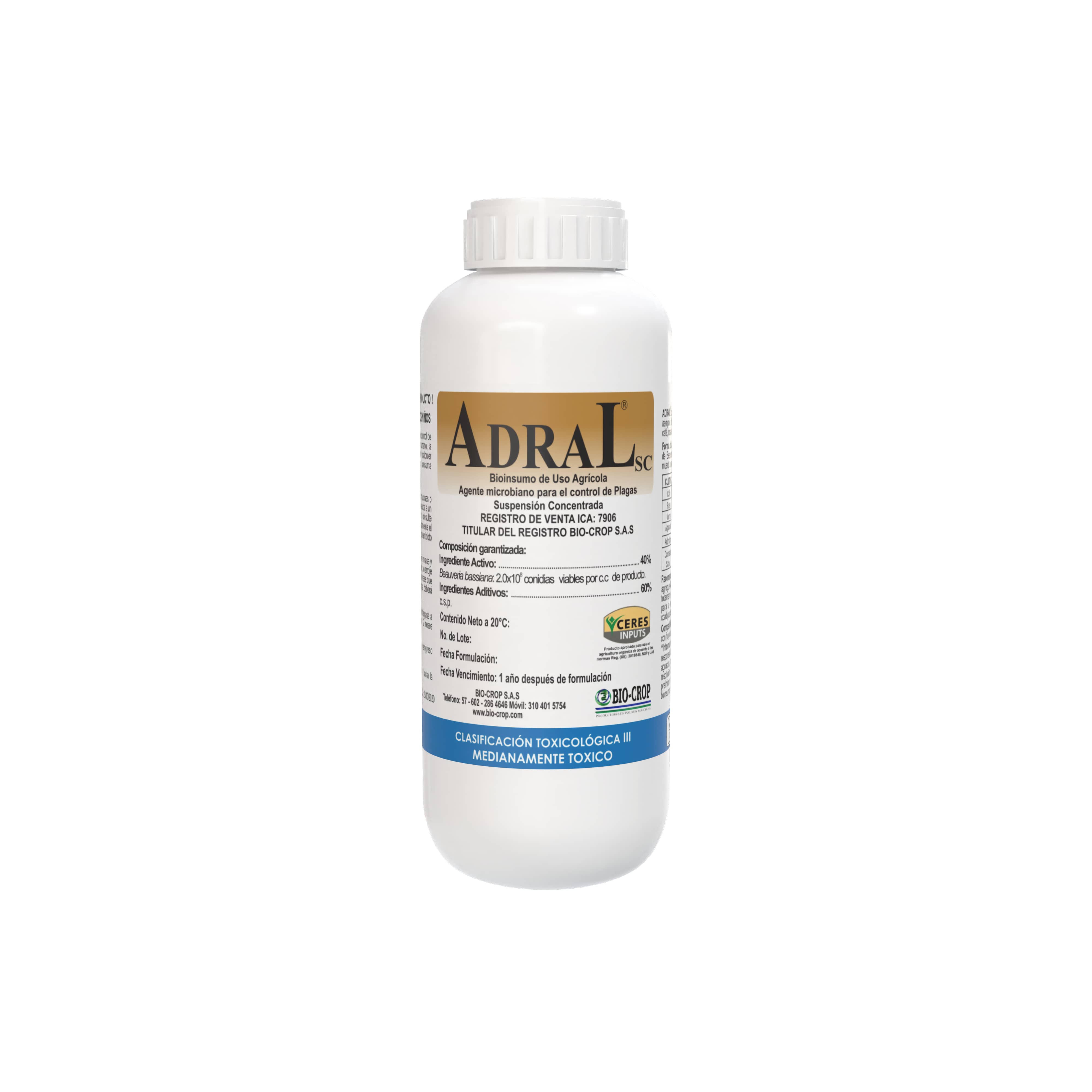 Insecticida Biológico Adral SC 1L | Protección Natural para Cultivos