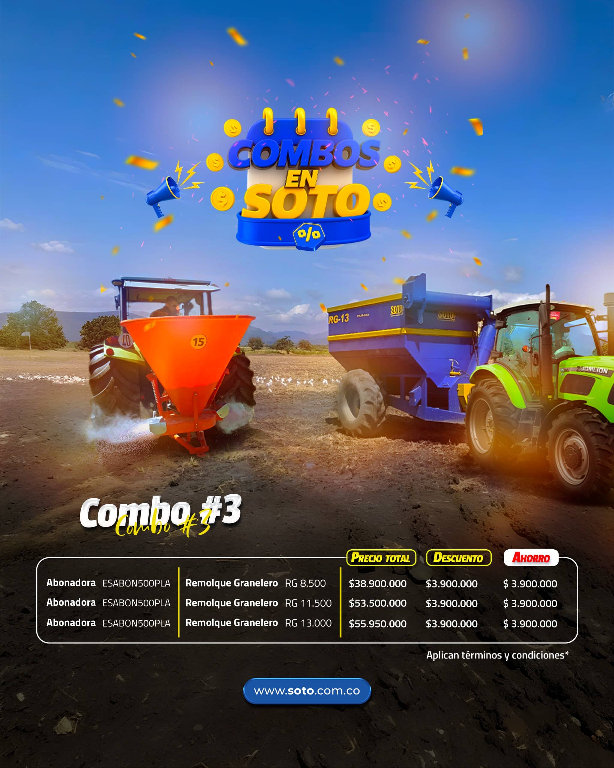 Combo Abonadora + Remolque Graneleros