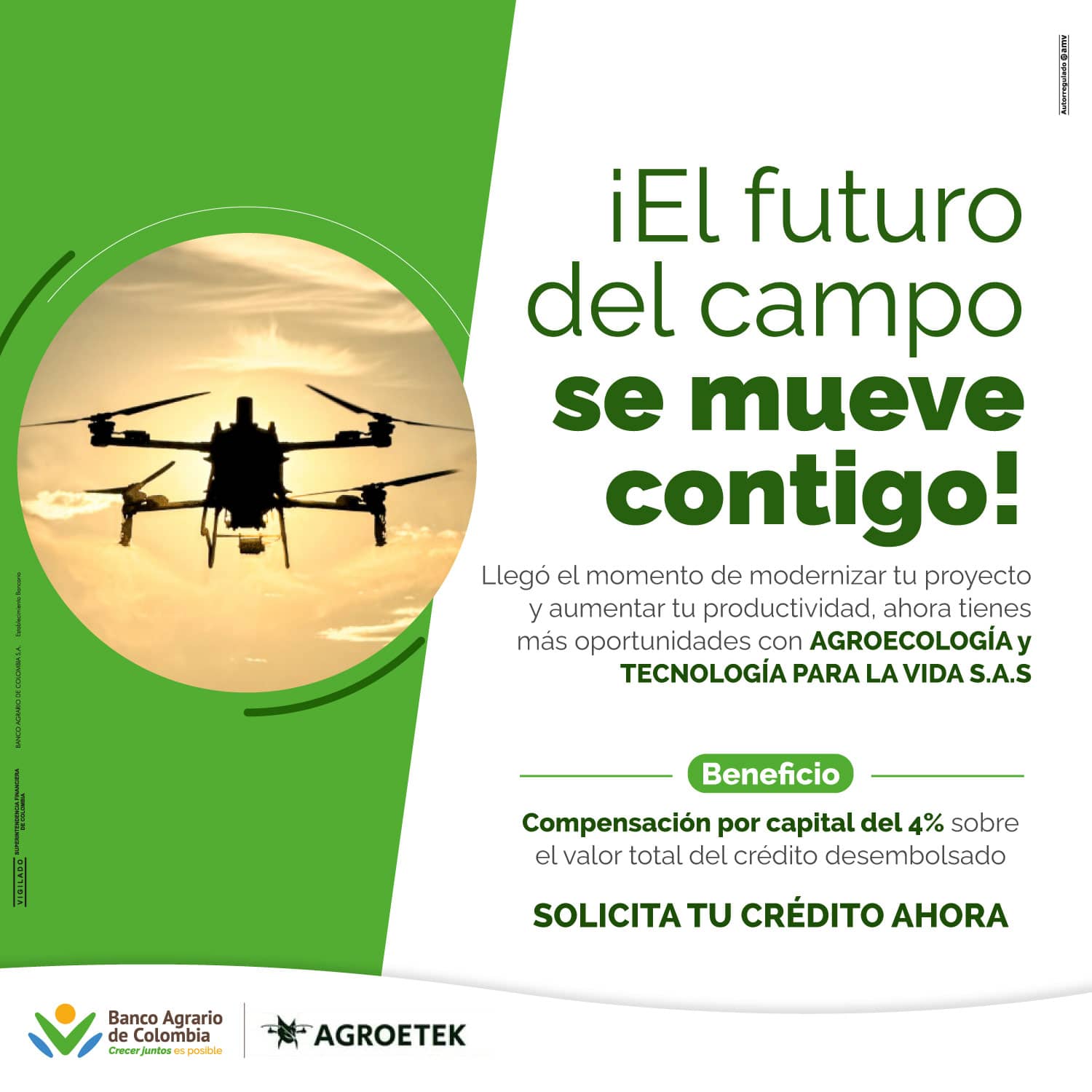 Crédito Drones Agro Colombia | Convenio AGROETEK con 4% compensación