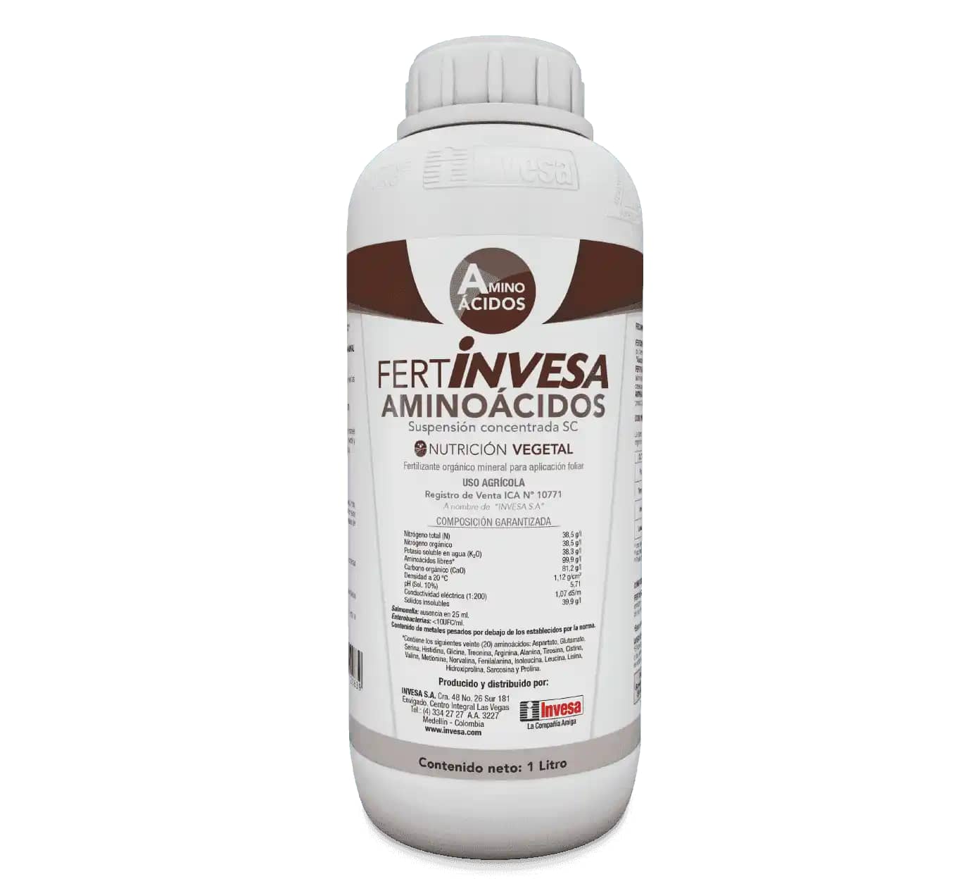 Fertilizante Fertinvesa Aminoácido Sc X 1 Lt Croper