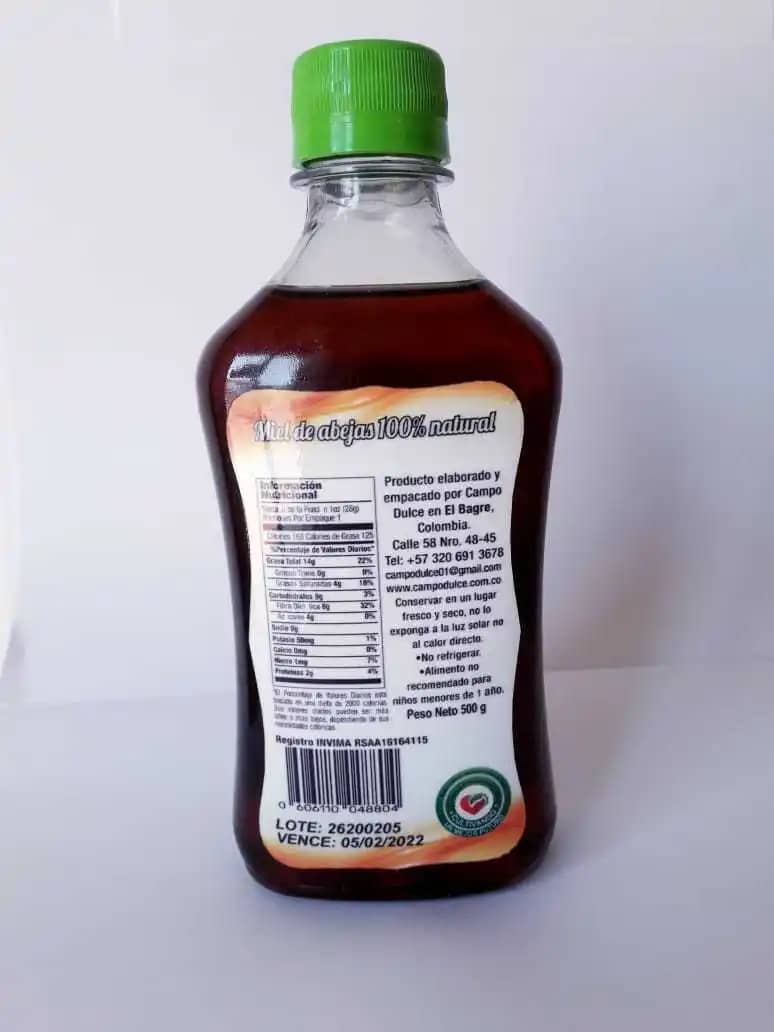 Miel de abeja 100% Natural X 500 Gr