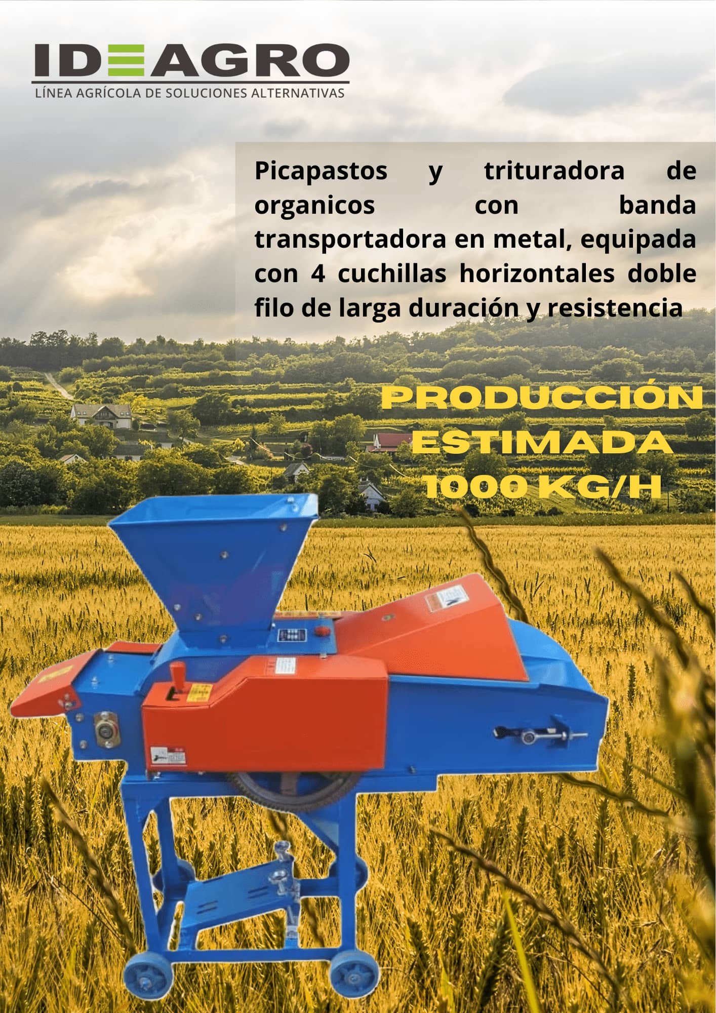 Picapasto y Trituradora 7.5HP Forraje Ganadería