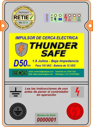Impulsor de Cerca Eléctrica Thunder Safe D50KM