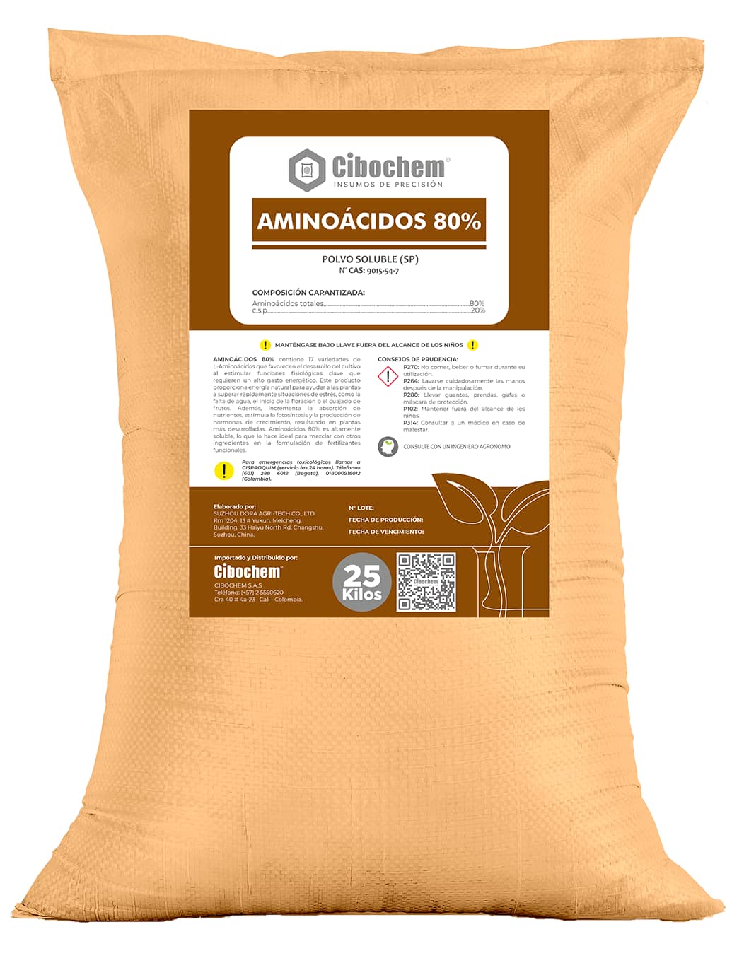 Aminoácidos 80% 25Kg – Bioestimulante y fertilizante agrícola