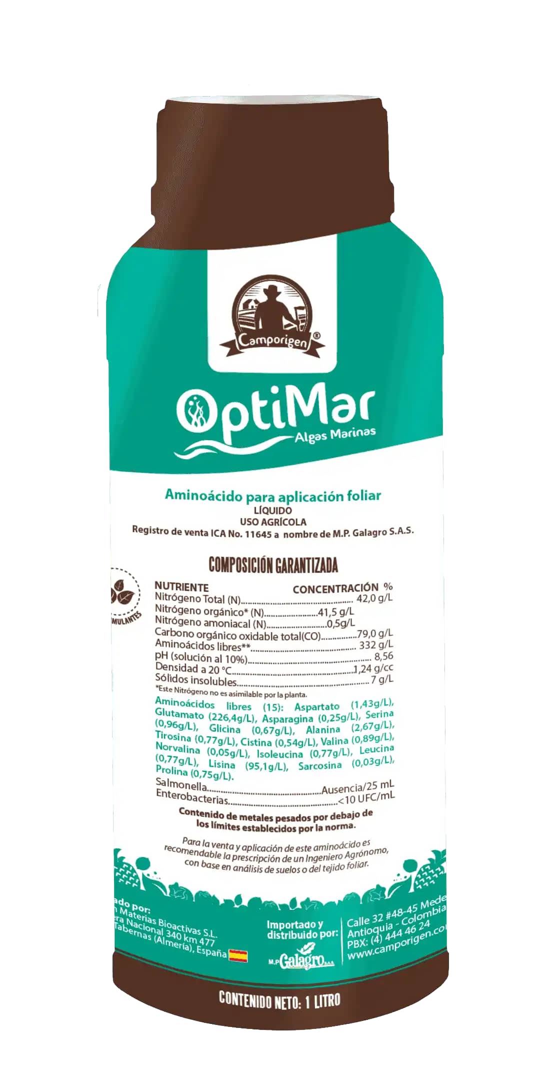 Optimar Algas Marina 1 L | Bioestimulante foliar premium
