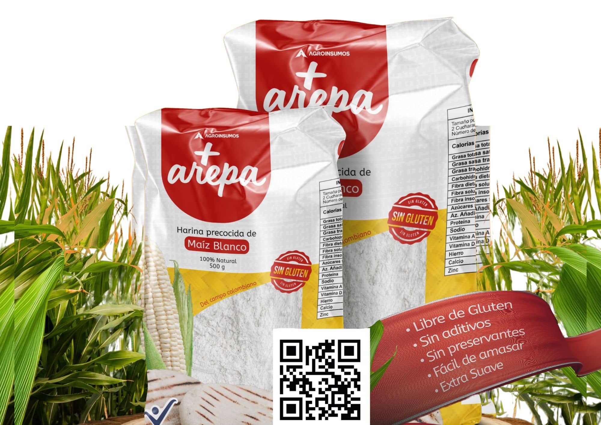 Harina Precocida de Maíz Blanco – 100% Natural