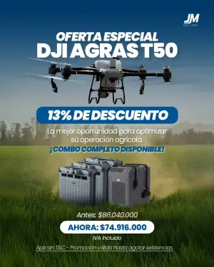 DJI AGRAS T50 Kit: 1 Dron + 3 Baterías + Cargador – Pulverización eficiente