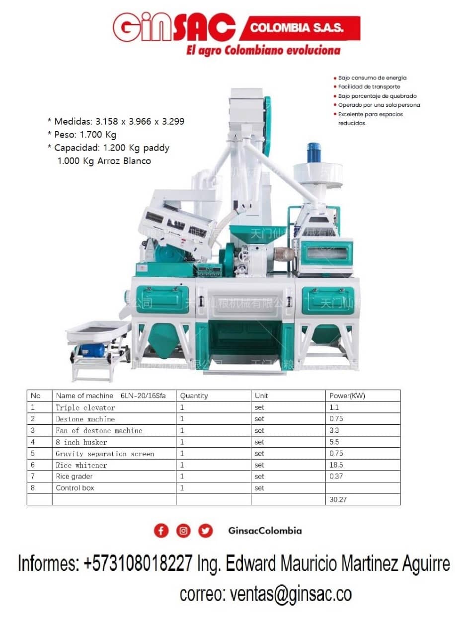 MOLINO COMPACTO PARA TRILLAR ARROZ