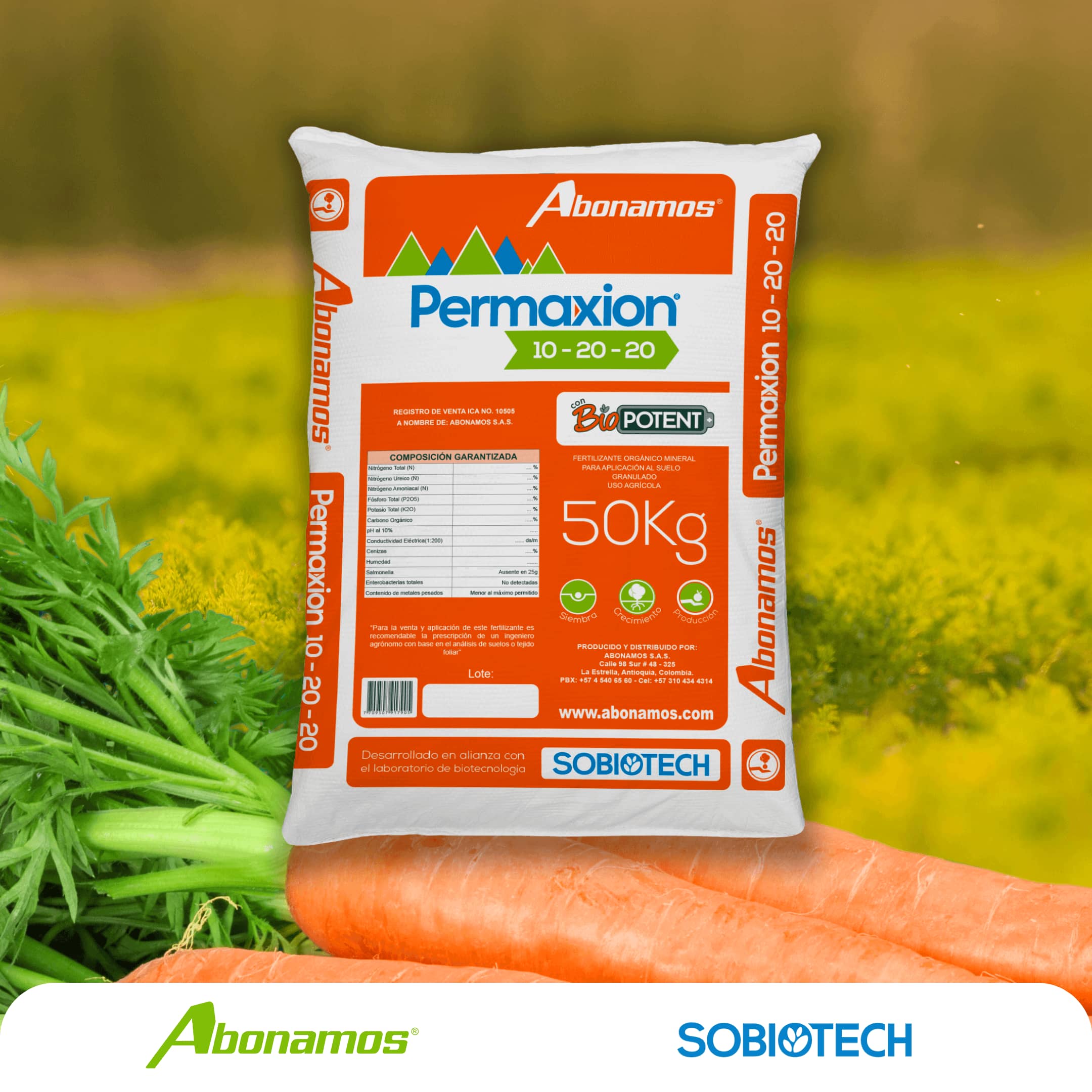 Permaxion 10-20-20 50Kg: fertilizante balanceado