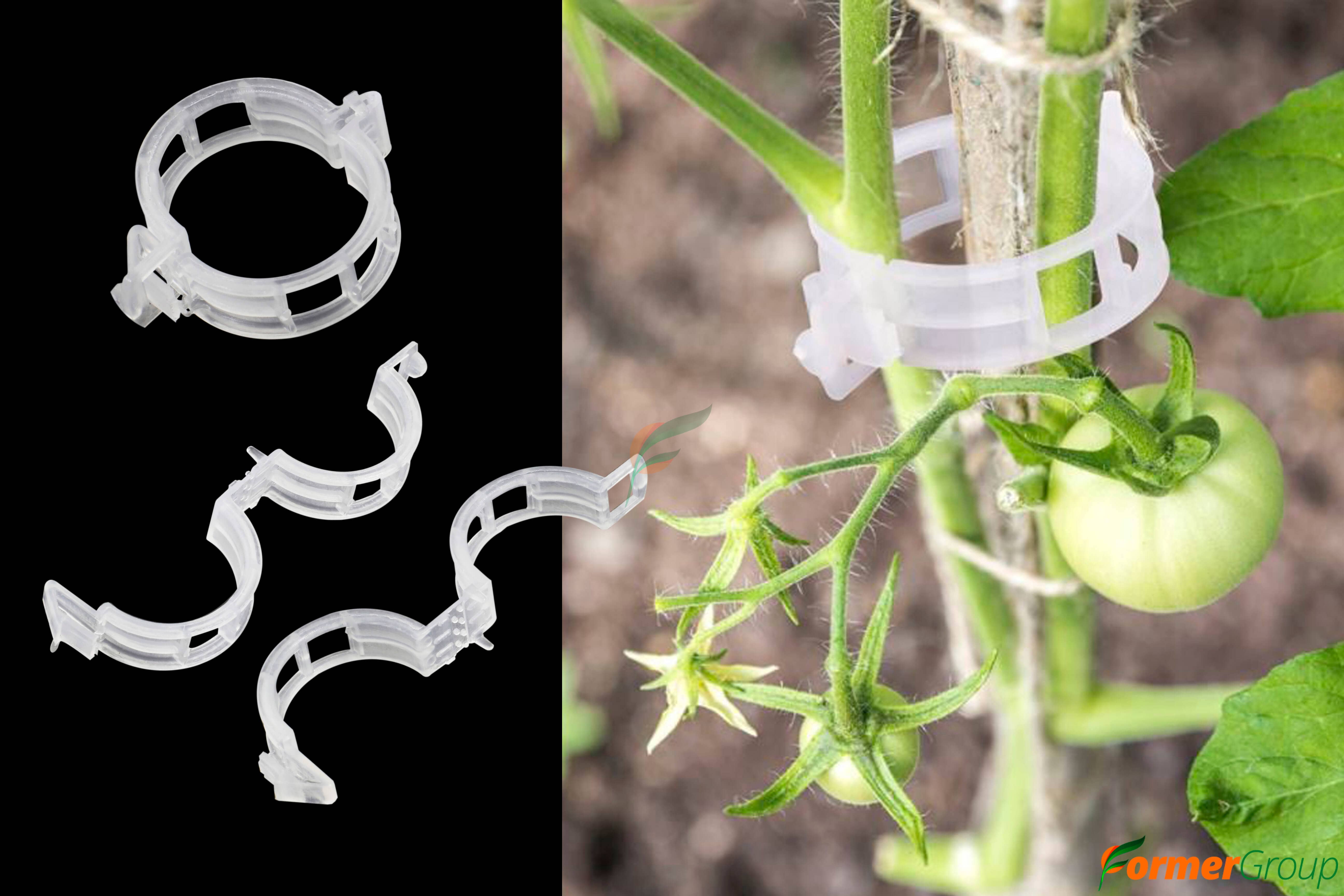 Clips soporte plantas: fijación segura